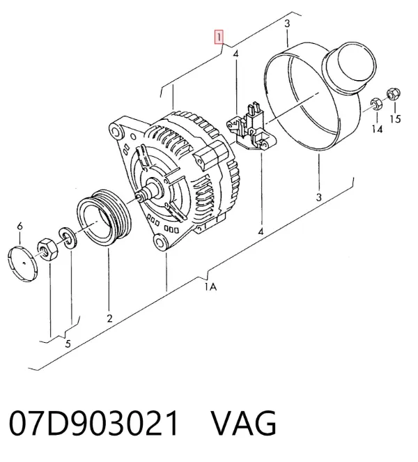 Alternator 07D903021 VAG
