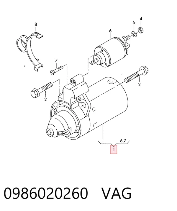Rozrusznik 0986020260 VAG