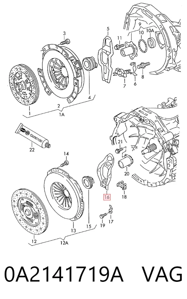 Widełki sprzęgła 0A2141719A VAG