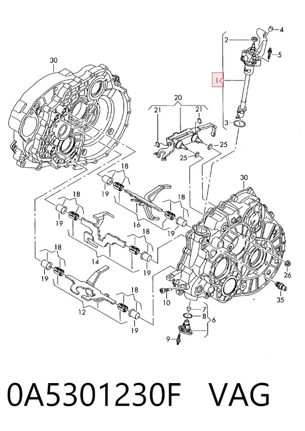 Aktuator zmiany biegów 0A5301230F VAG