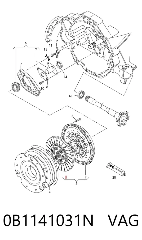 Tarcza sprzęgła 0B1141031N VAG
