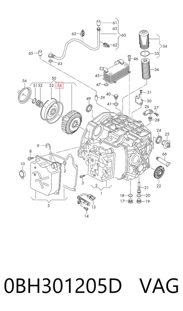Pokrywa sprzęgła przednia (DSG) 0BH301205D VAG