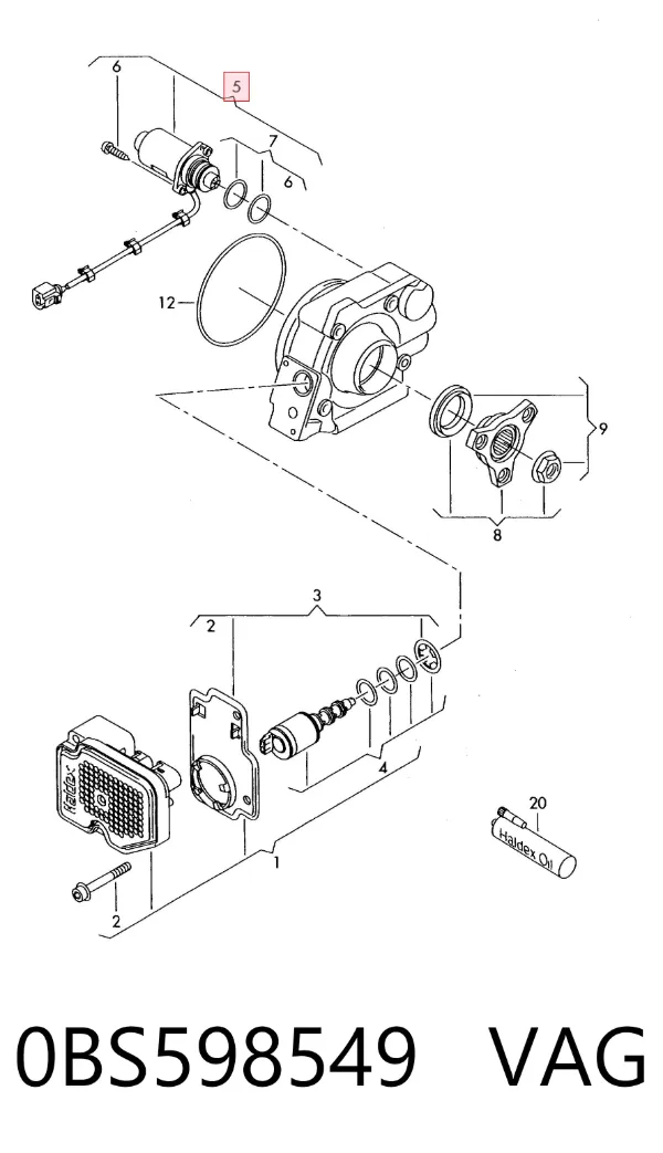 Pompa sprzęgła Haldex 0BS598549 VAG