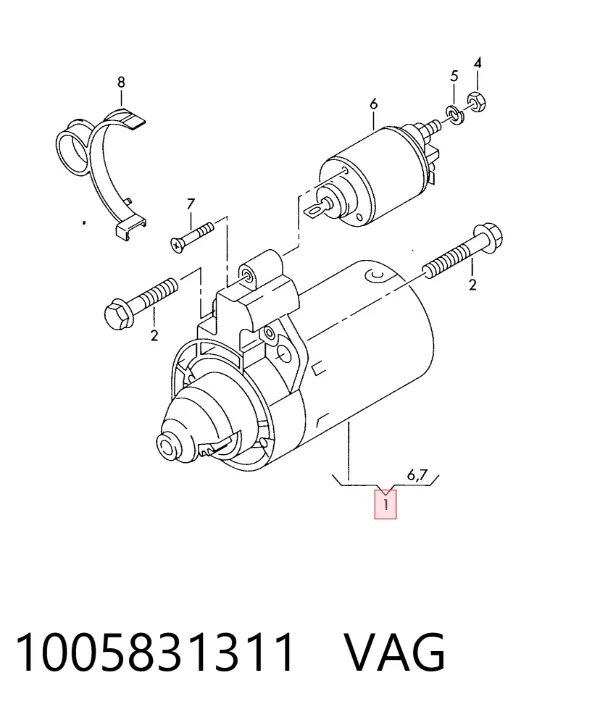 Rozrusznik 1005831311 VAG