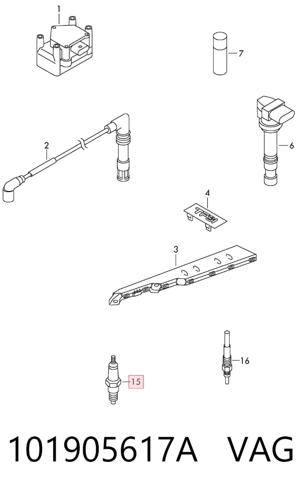 Świeca zapłonowa 101905617A VAG