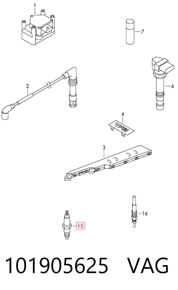 Świeca zapłonowa 101905625 VAG