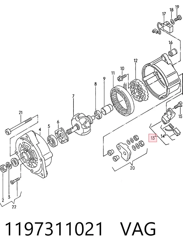 Regulator alternatora (przekaźnik ładowania) 1197311021 VAG