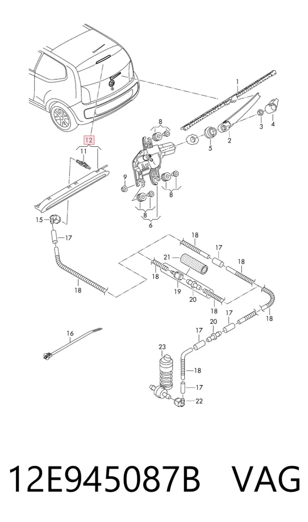 Lampa stop tylna dodatkowa 12E945087B VAG