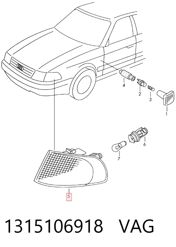 Kierunkowskaz lewy 1315106918 VAG