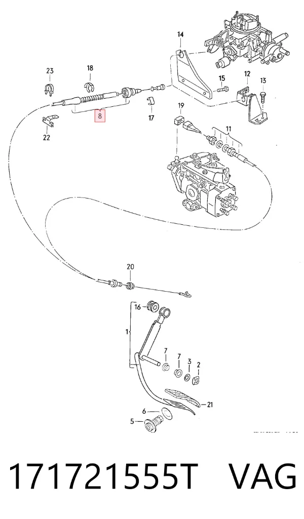 Linka gazu 171721555T VAG