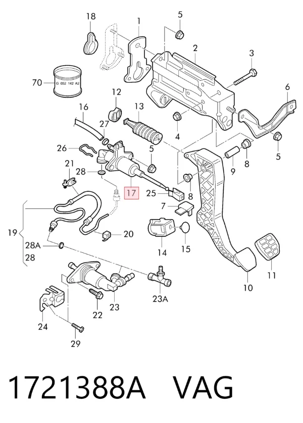 Cylinder sprzęgła główny 1721388A VAG