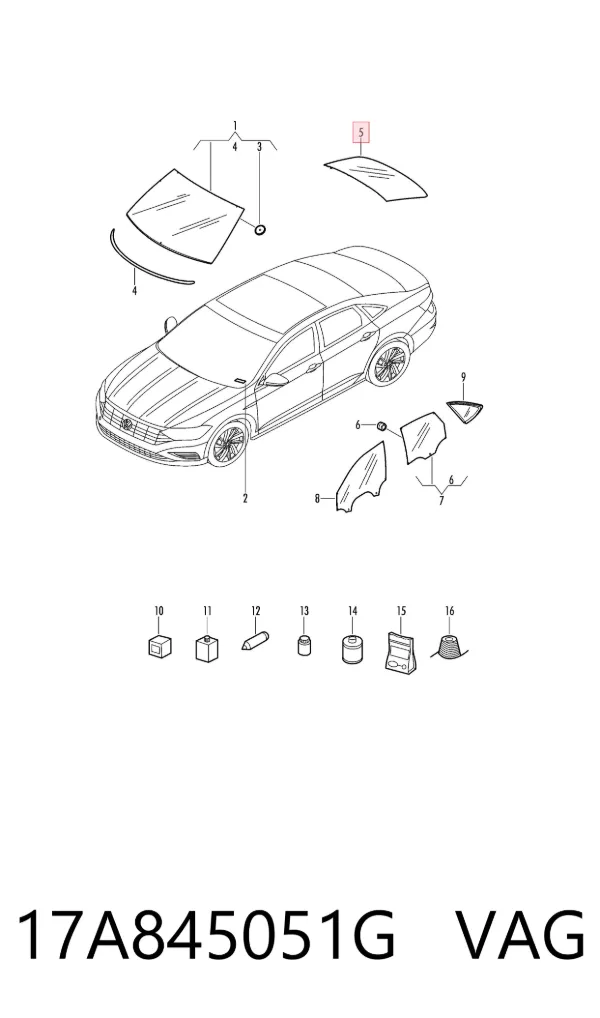 Szyba tylna Volkswagen Jetta VI