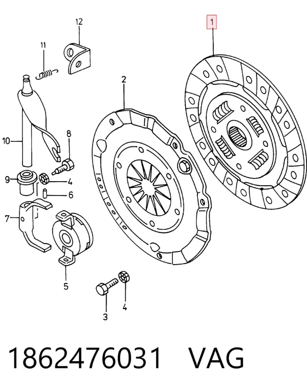 Tarcza sprzęgła 1862476031 VAG