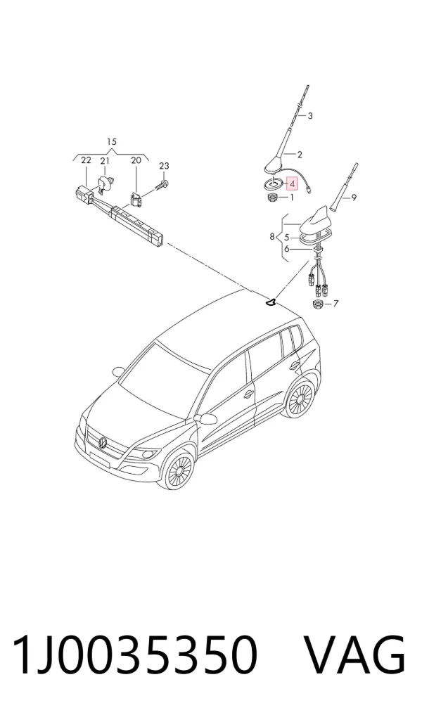 Antena Volkswagen Polo IV