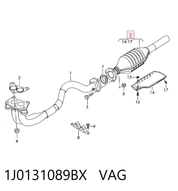Konwerter-katalizator 1J0131089BX VAG