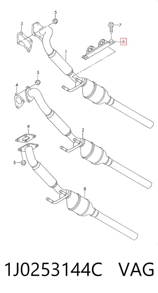 Poduszka mocowania tłumika 1J0253144C VAG