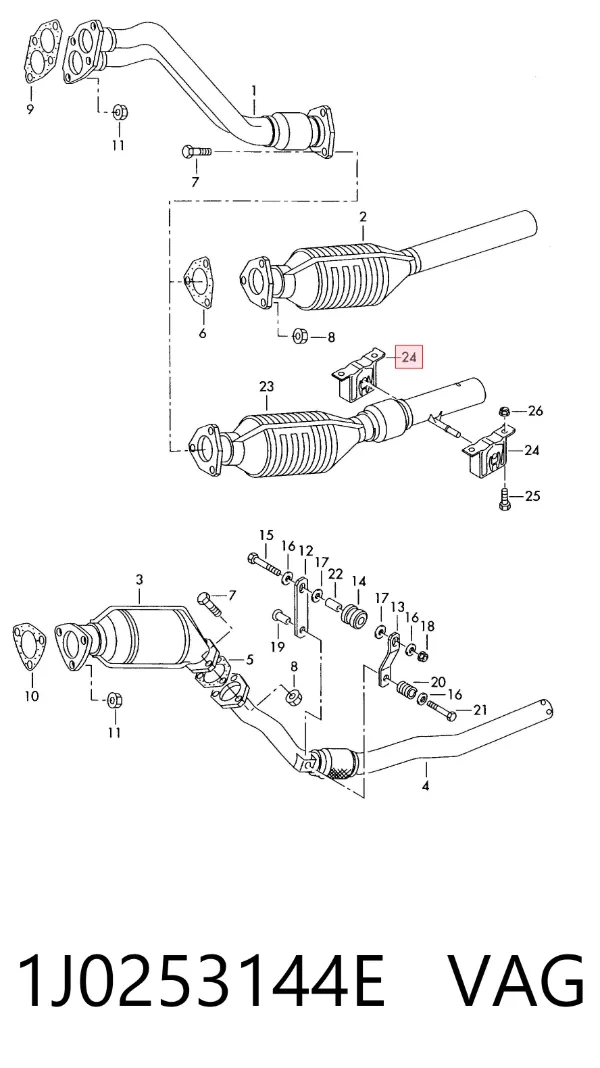 Poduszka mocowania tłumika 1J0253144E VAG