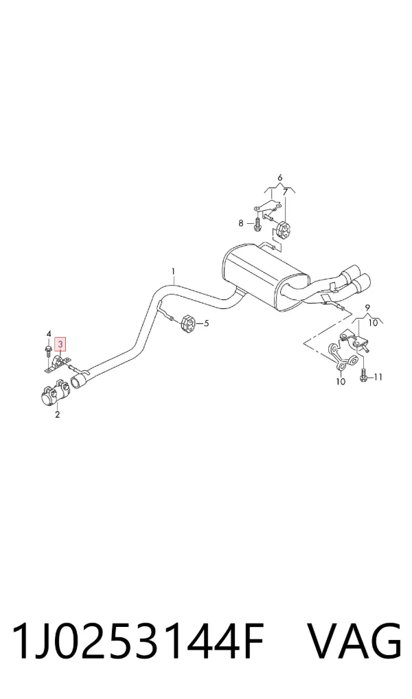 Poduszka mocowania tłumika 1J0253144F VAG