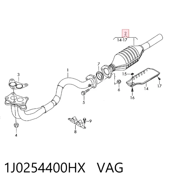 Konwerter-katalizator 1J0254400HX VAG