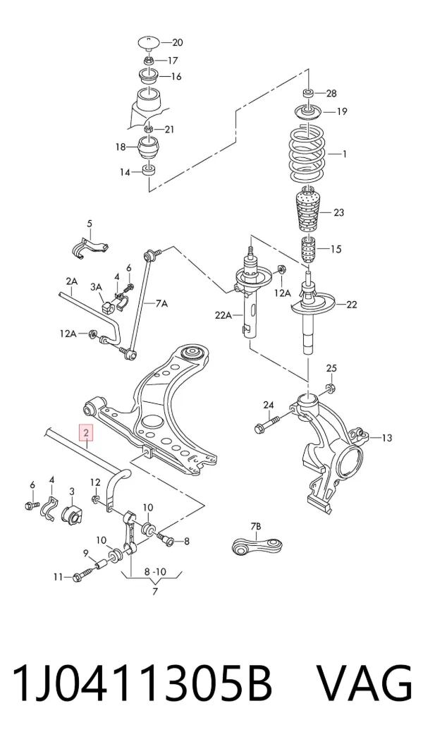 Stabilizator przedni Skoda Octavia TOUR I A4
