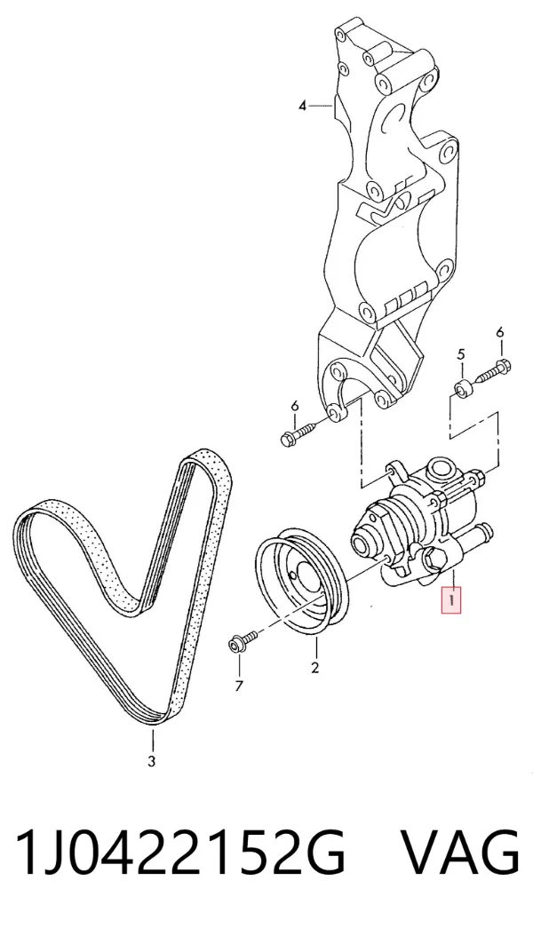 Pompa wspomagania hydraulicznego kierownicy 1J0422152G VAG
