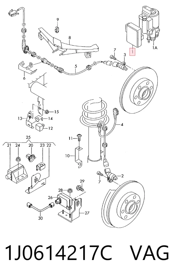 Sterownik ABS  hydrauliczny 1J0614217C VAG