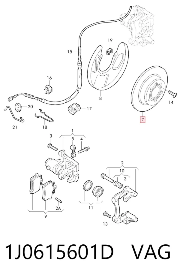 Tarcza hamulcowa tylna 1J0615601D VAG