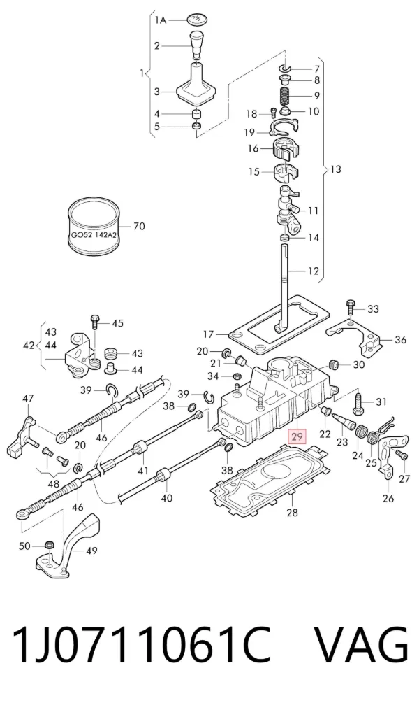 Mechanizm zmiany biegów (cięgno) Audi TT 8N3