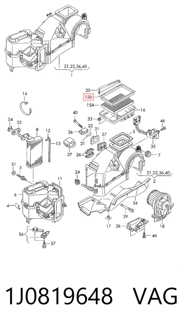 Filtr kabiny 1J0819648 VAG