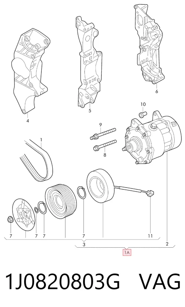 Sprężarka klimatyzacji 1J0820803G VAG