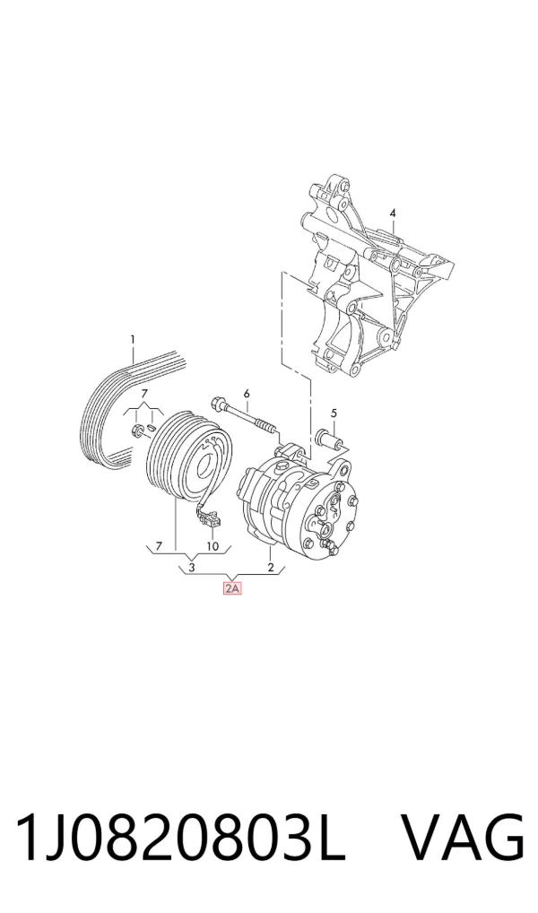 Sprężarka klimatyzacji 1J0820803L VAG