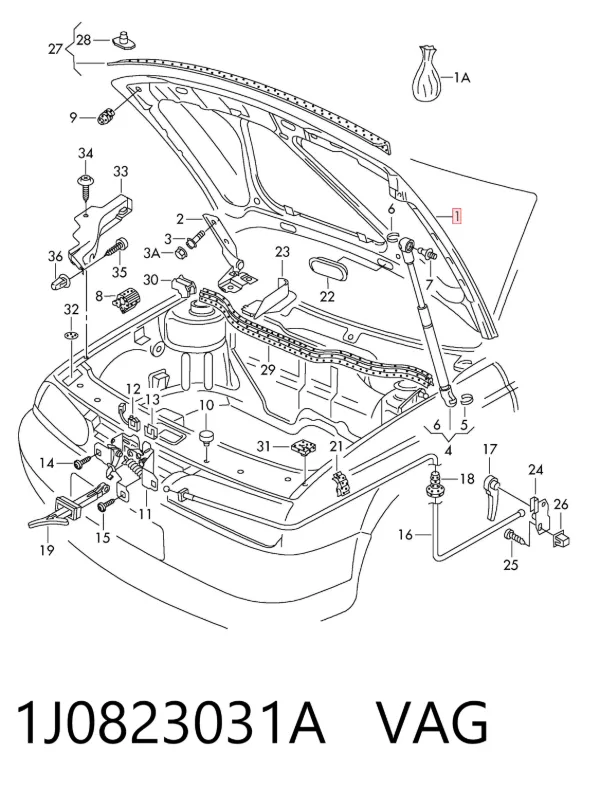 Maska silnika Volkswagen Golf IV