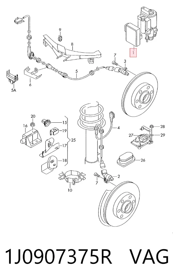 Sterownik ABS  hydrauliczny 1J0907375R VAG