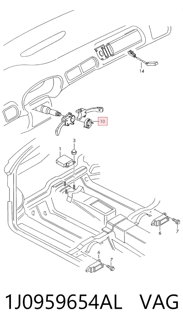 Pierścień kontaktowy AIRBAG, taśma kierownicy 1J0959654AL VAG