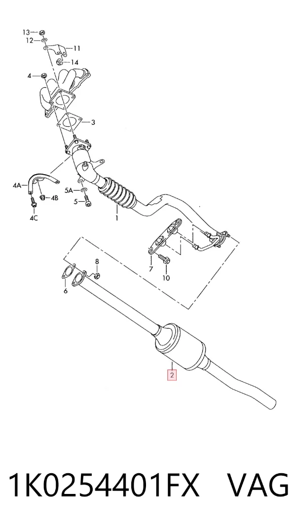 Konwerter-katalizator 1K0254401FX VAG