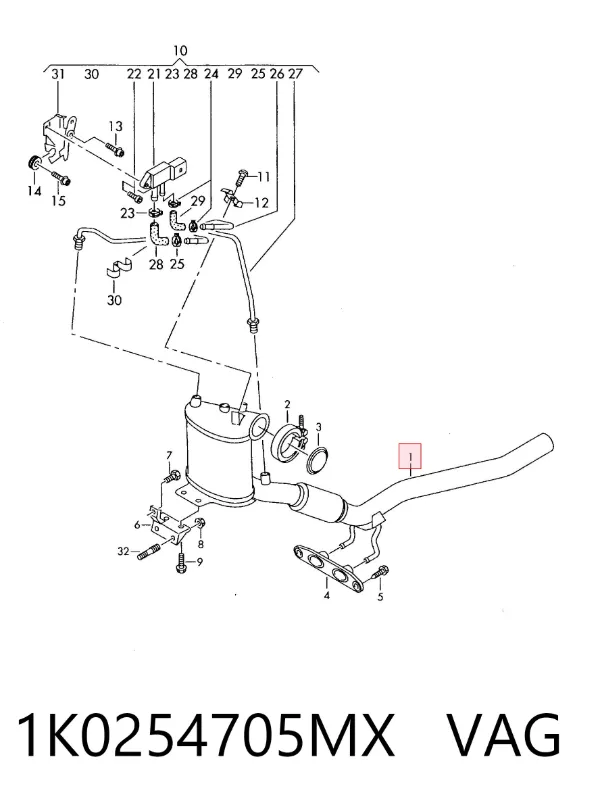 Konwerter-katalizator 1K0254705MX VAG