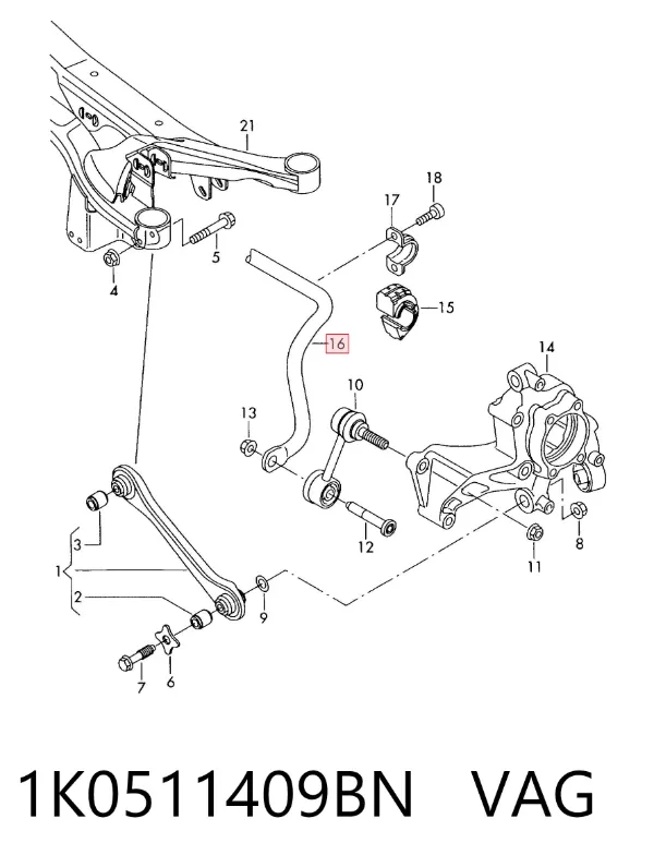 Stabilizator tylny 1K0511409BN VAG