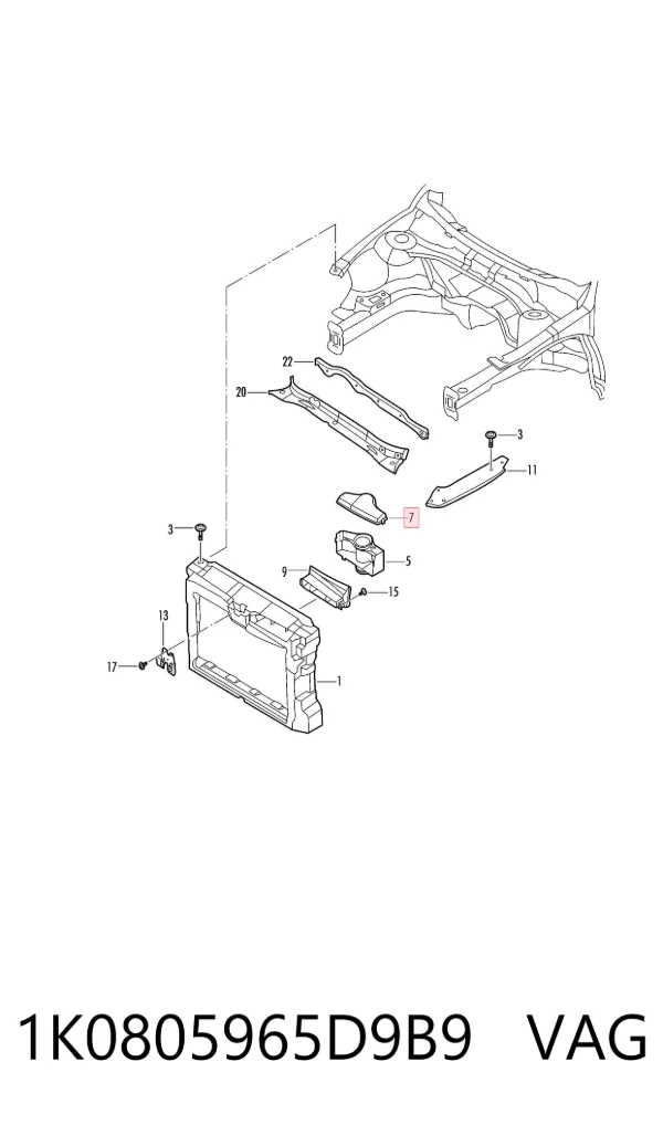 Wlot powietrza do filtra powietrza 1K0805965D9B9 VAG