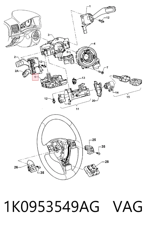 Sterownik tempomatu 1K0953549AG VAG