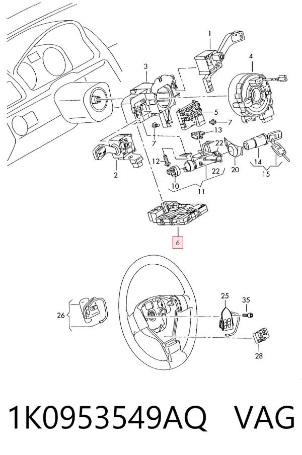 Sterownik tempomatu 1K0953549AQ VAG