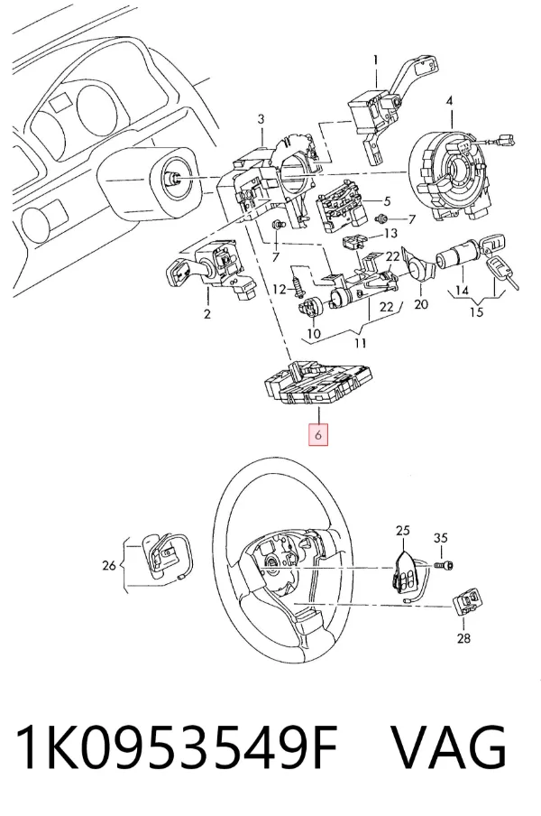 Sterownik tempomatu 1K0953549F VAG