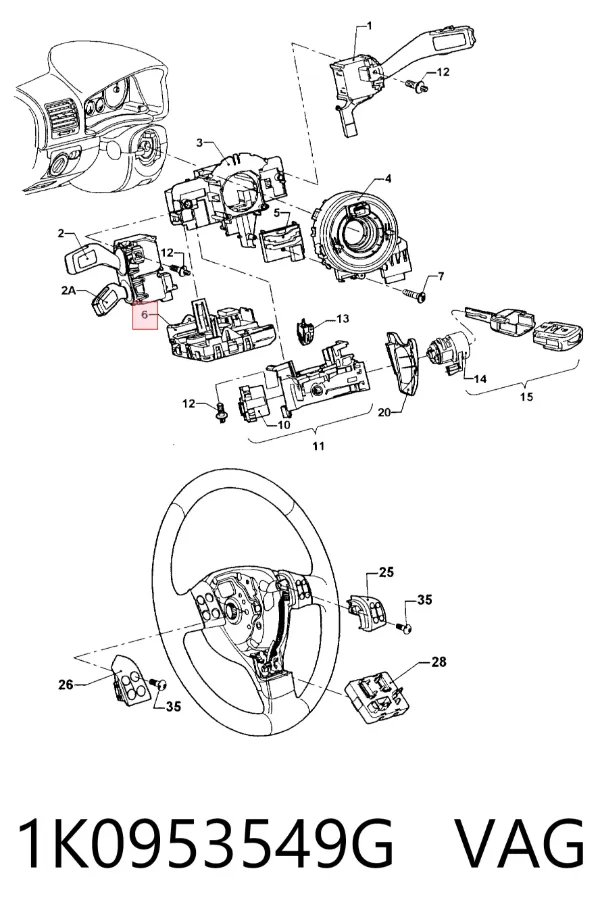 Sterownik tempomatu 1K0953549G VAG