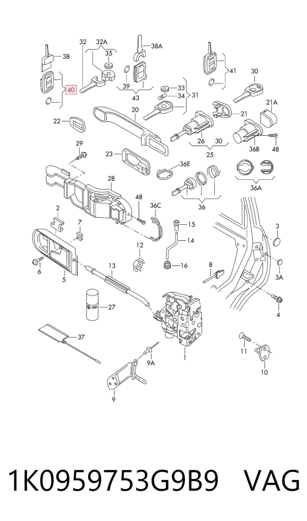 Brelok-sterownik sygnalizacji 1K0959753G9B9 VAG