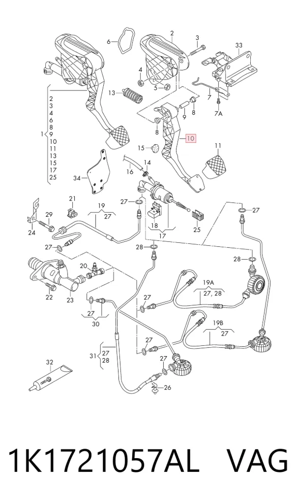 Pedał sprzęgła Volkswagen Golf VI