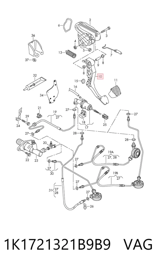 Pedał sprzęgła Volkswagen Jetta V
