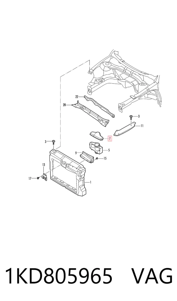 Wlot powietrza do filtra powietrza 1KD805965 VAG