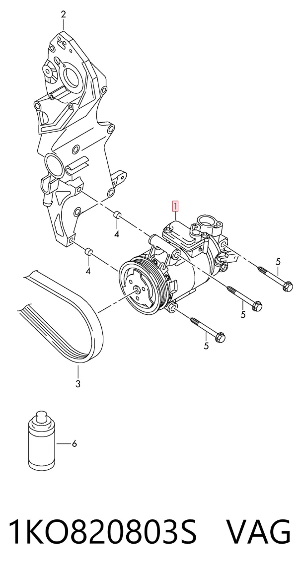 Sprężarka klimatyzacji 1KO820803S VAG