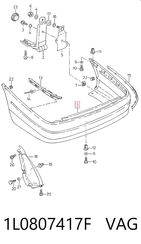 Zderzak tylny Seat Toledo I