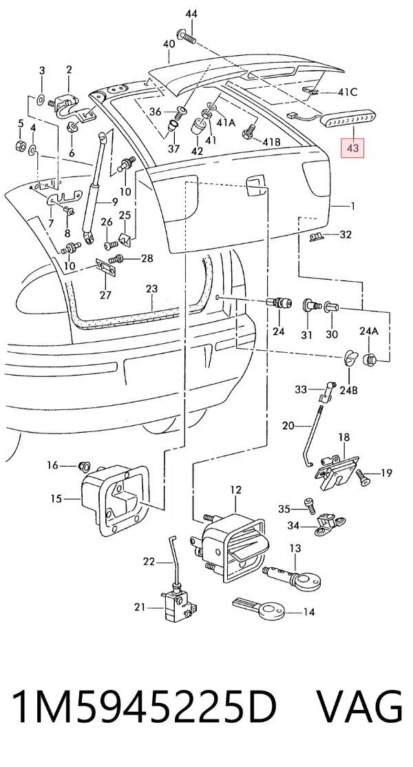 Lampa stop tylna dodatkowa Seat Leon I