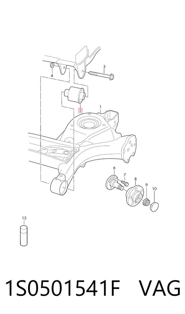 Silentblock tylnej belki 1S0501541F VAG